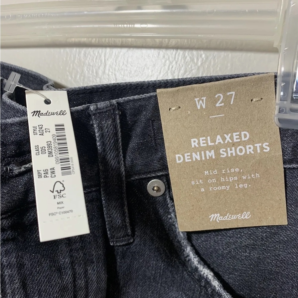 Madewell Relaxed Denim Shorts - Black, W27, New with tags!